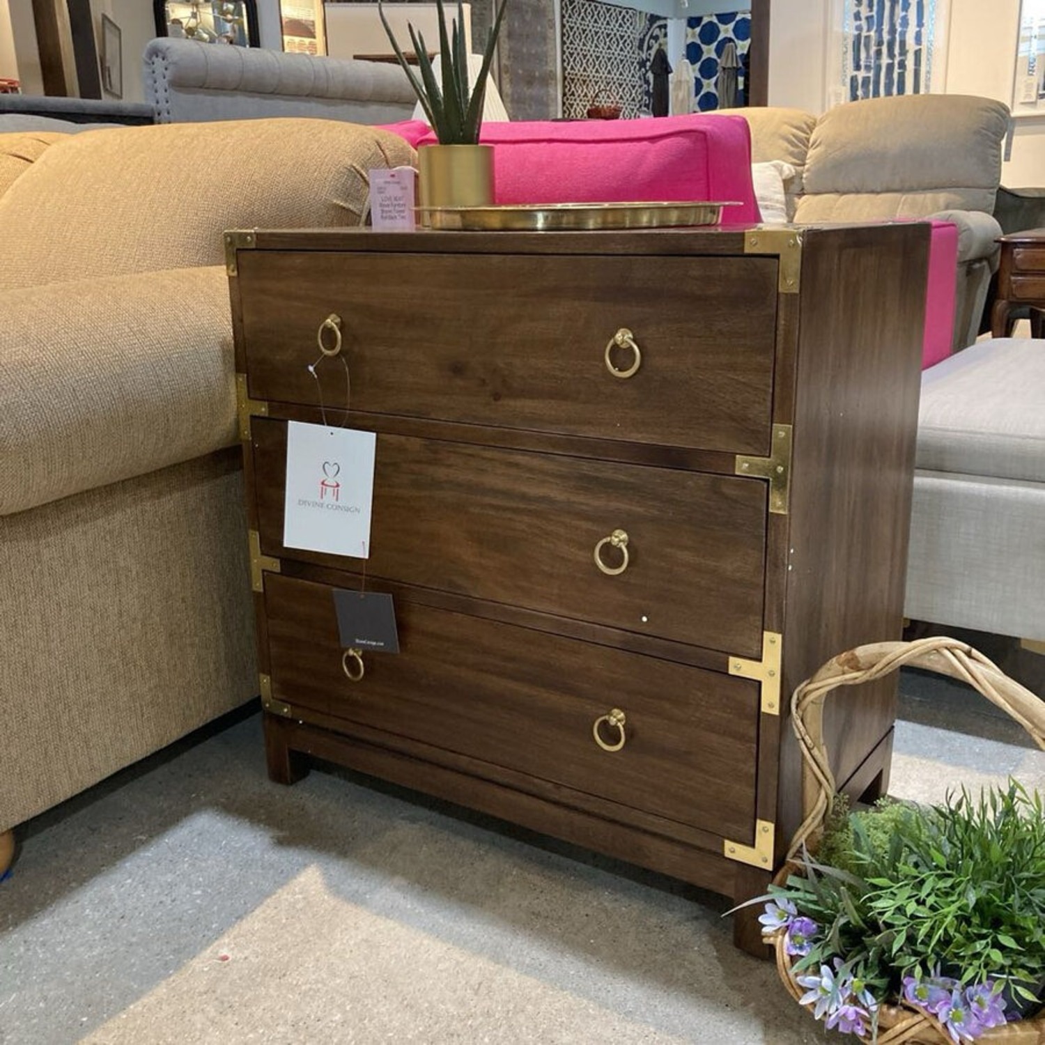 Forster Brown 3-Drawer Nightstand - image-1