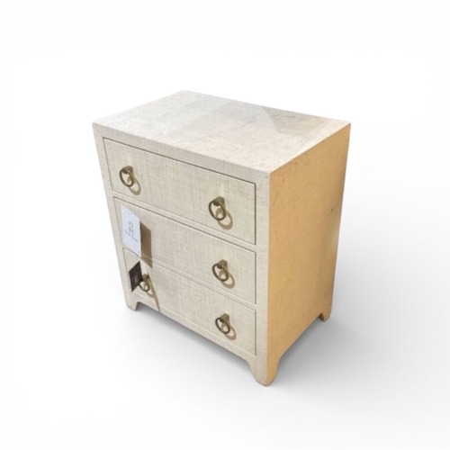 Used Bar Harbor Raffia 3-Drawer Chest Dresser for sale on AptDeco