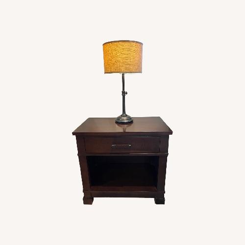 Used Crate & Barrel Dark Brown Wood Nightstand for sale on AptDeco