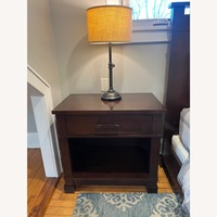 Crate & Barrel Dark Brown Wood Nightstand