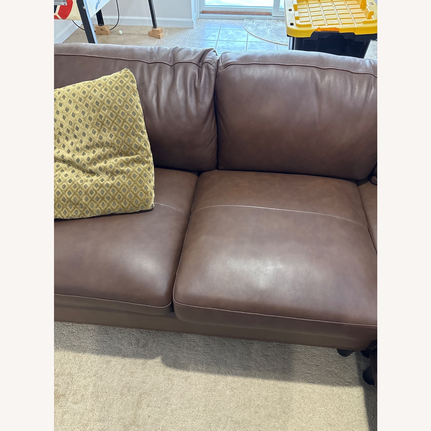 Light Brown Leather 3+ Piece Sectional - image-4