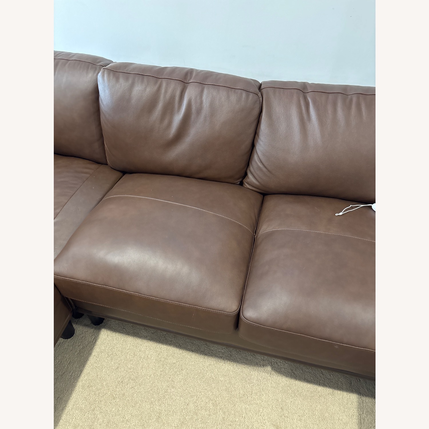 Light Brown Leather 3+ Piece Sectional - image-3