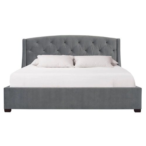 Used Bernhardt Jordan Button-Tufted Wing King Size Bed for sale on AptDeco