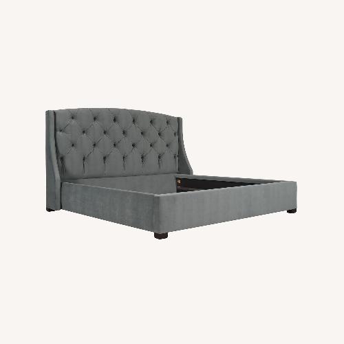 Used Bernhardt Jordan Button-Tufted Wing King Size Bed for sale on AptDeco