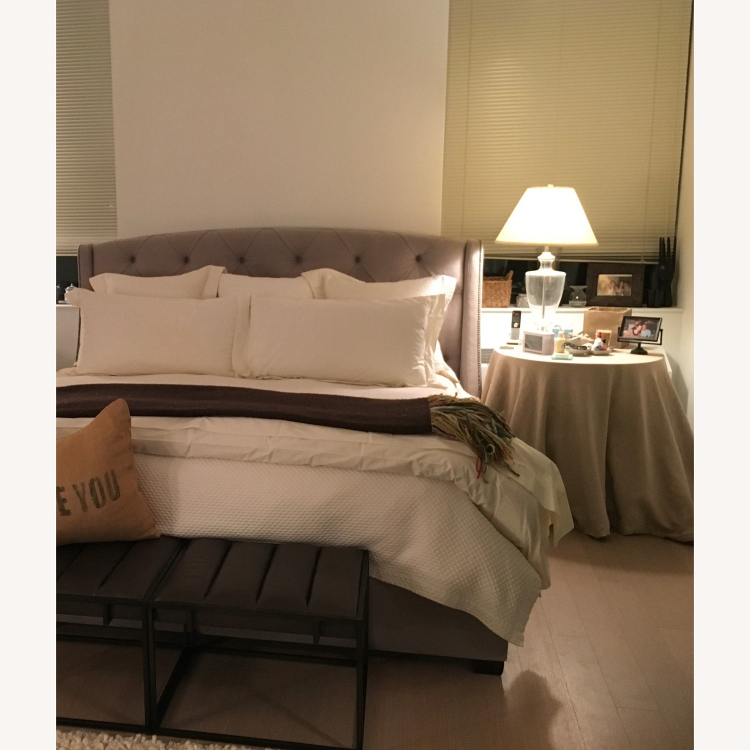 Bernhardt Jordan Button-Tufted Wing King Size Bed - image-3