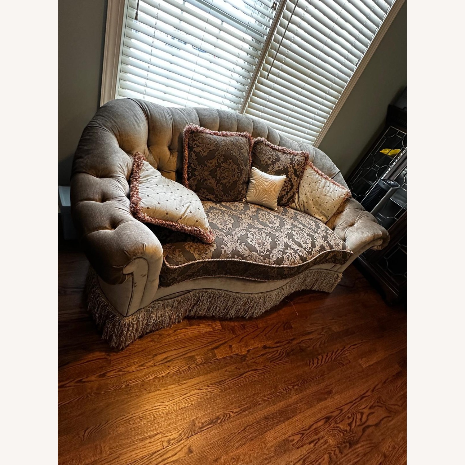 Light & Dark Gray Fabric 3+ Seater Sofa - image-3