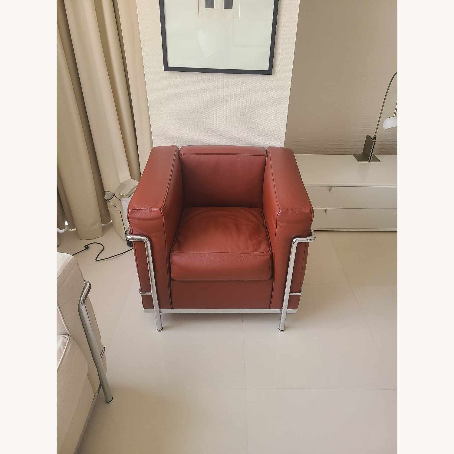 Vintage/Antique Red Leather Armchair - image-1