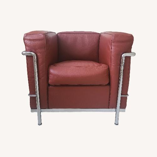 Used Vintage/Antique Red Leather Armchair for sale on AptDeco