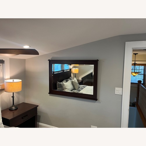 Used Crate & Barrel Dark Brown Wood Wall Mirror for sale on AptDeco