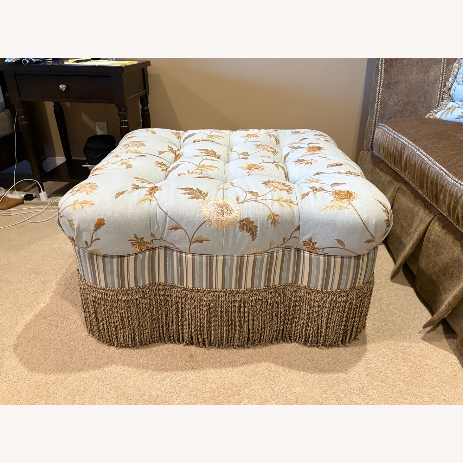 Loveseat Sofa Includes Pillows and Ottoman - image-3