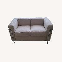 Vintage/Antique Natural Fabric 2 Seater Sofa