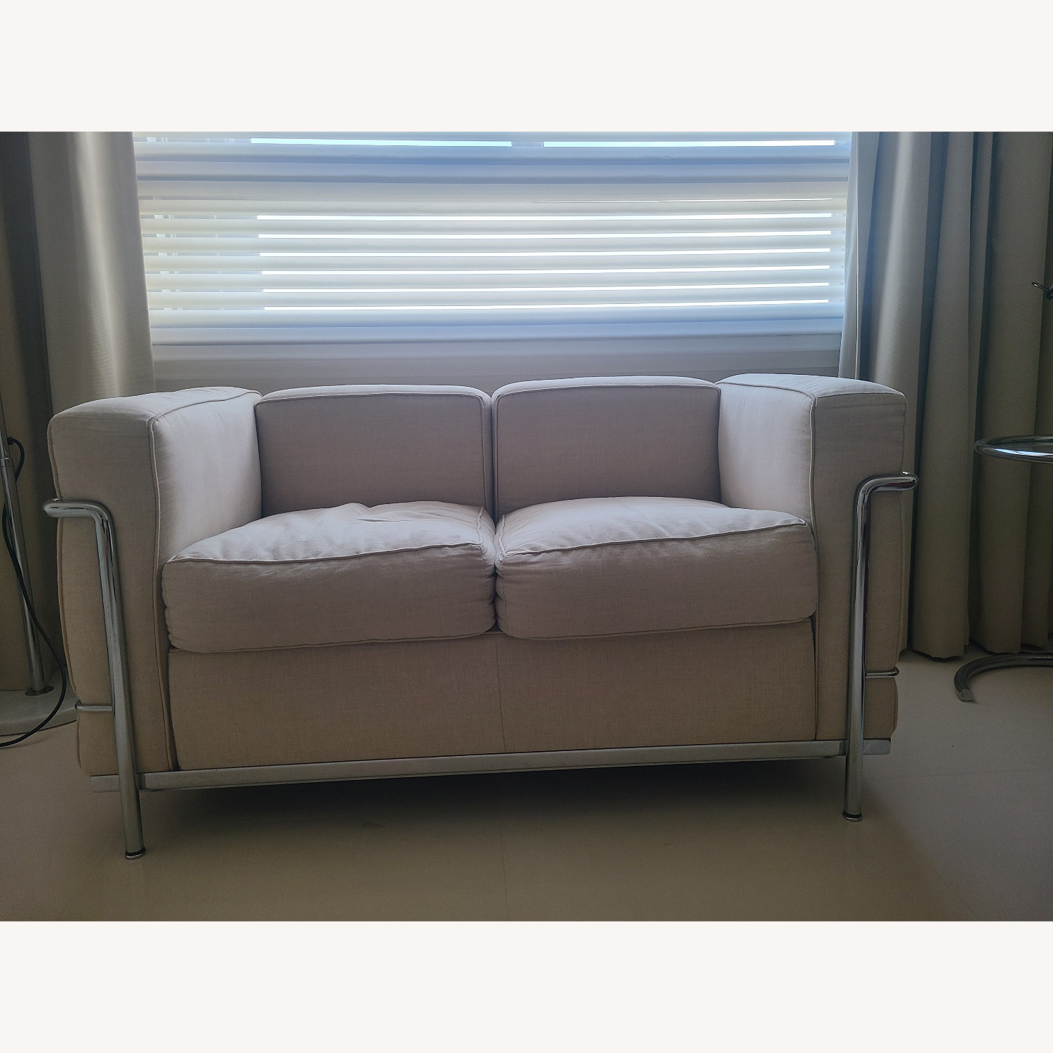 Vintage/Antique Natural Fabric 2 Seater Sofa - image-1