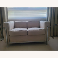 Vintage/Antique Natural Fabric 2 Seater Sofa