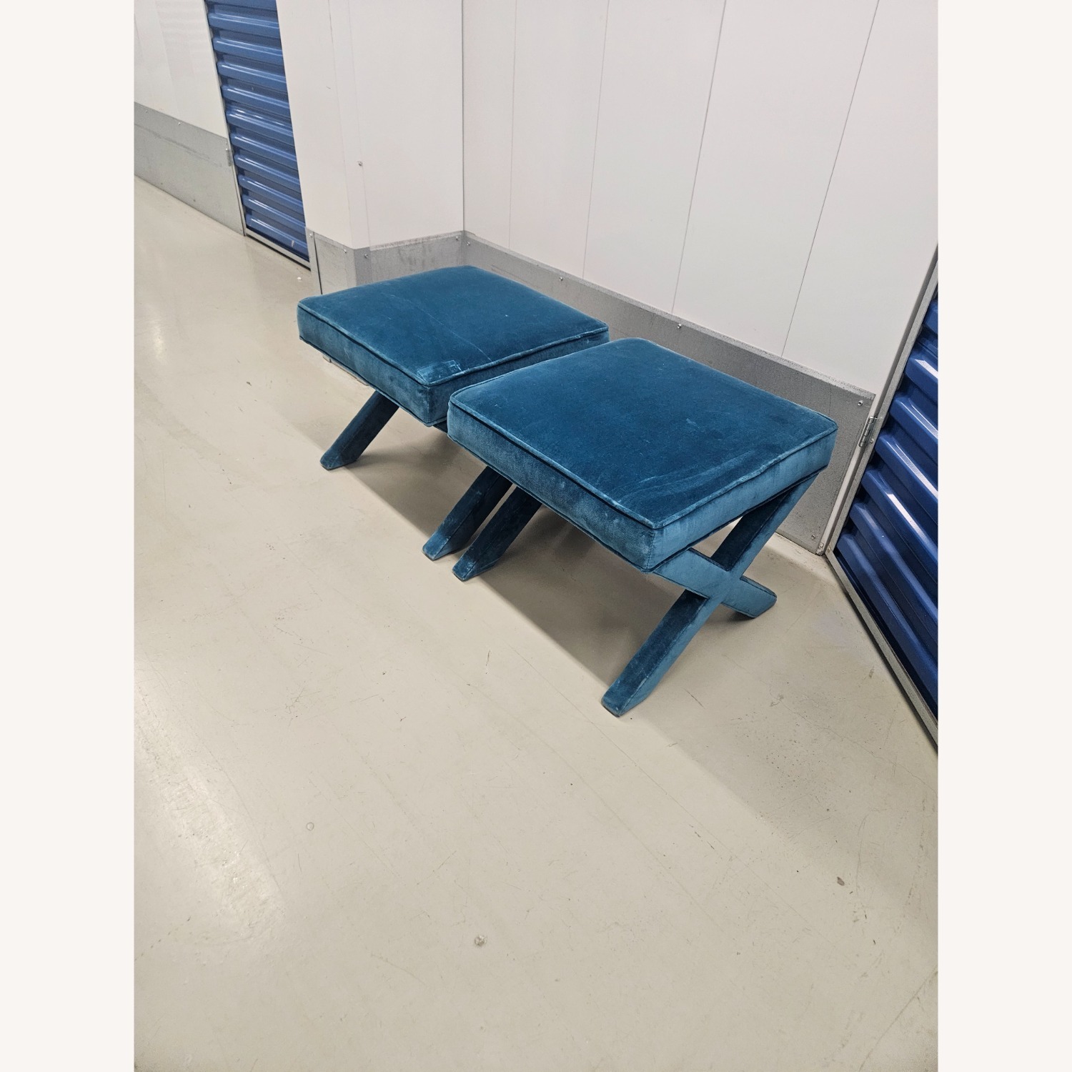 Jonathan Adler Green Velvet Stools - image-2