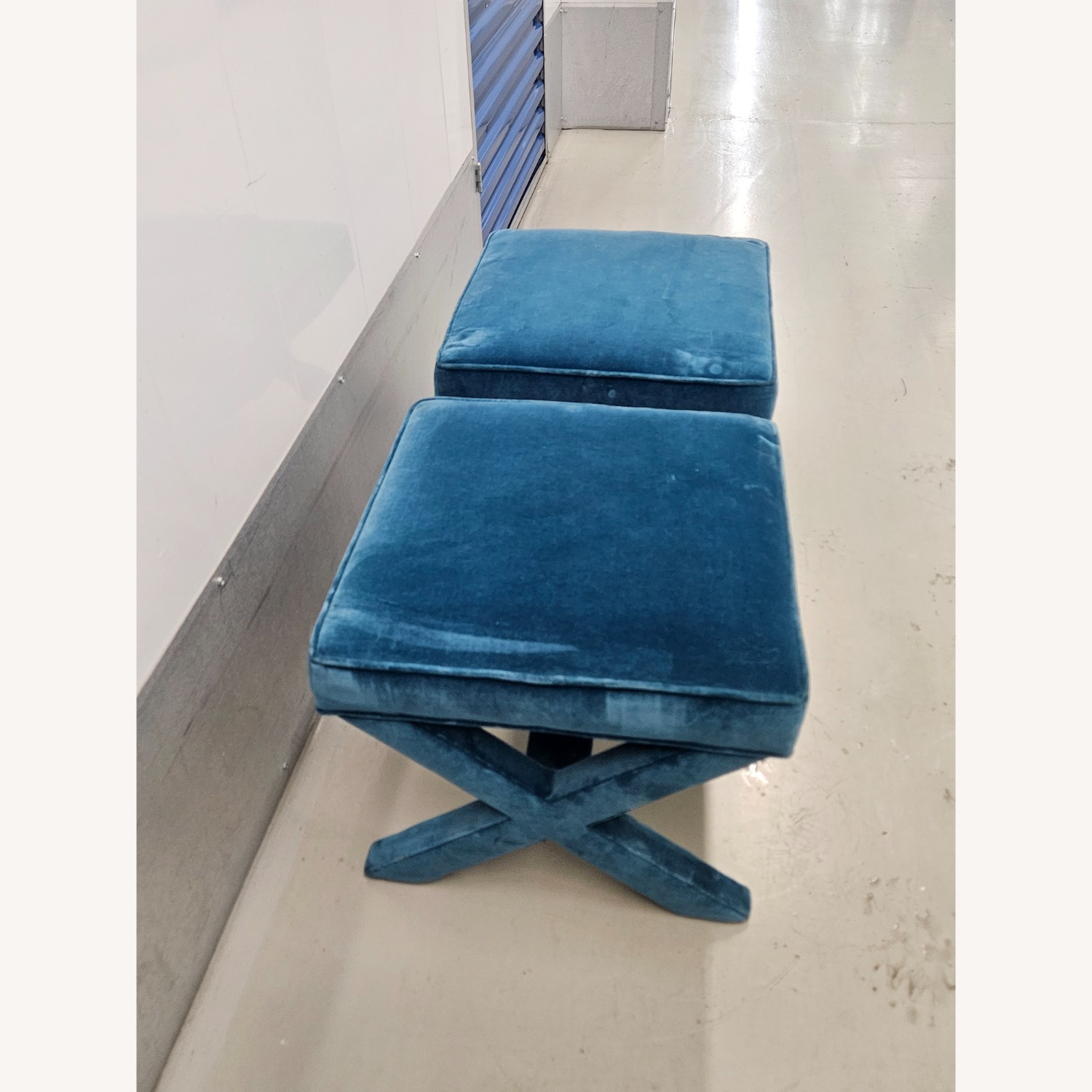 Jonathan Adler Green Velvet Stools - image-3