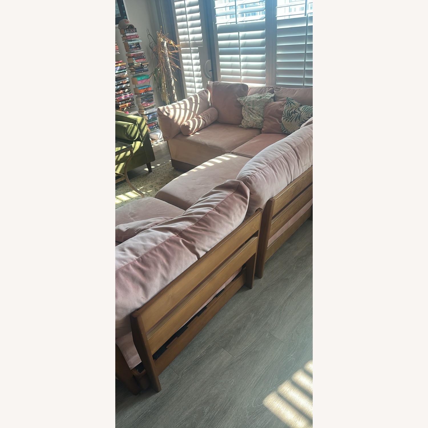 Inside Weather Bondi Pink Velvet 4 Piece Sectional - image-3