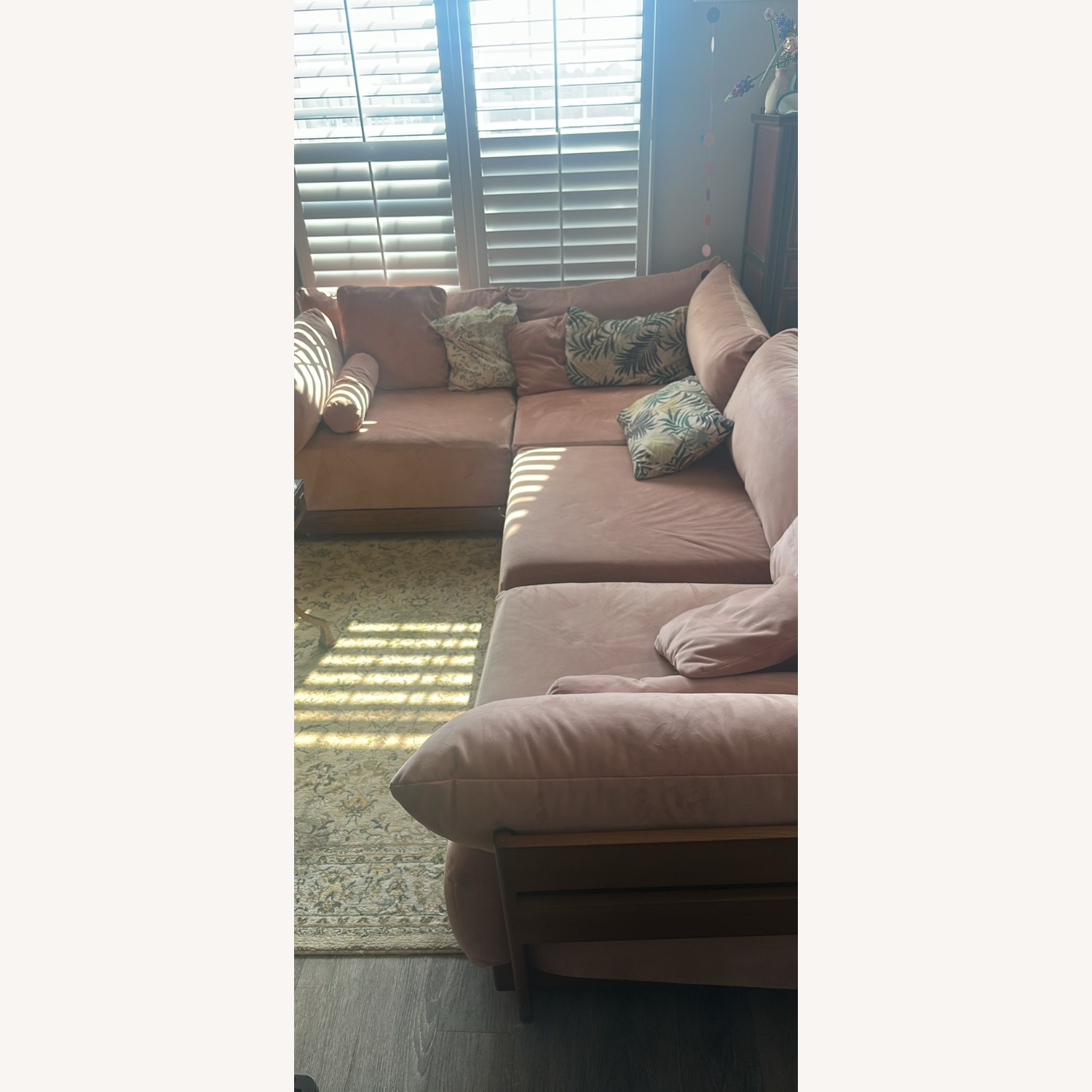 Inside Weather Bondi Pink Velvet 4 Piece Sectional - image-2