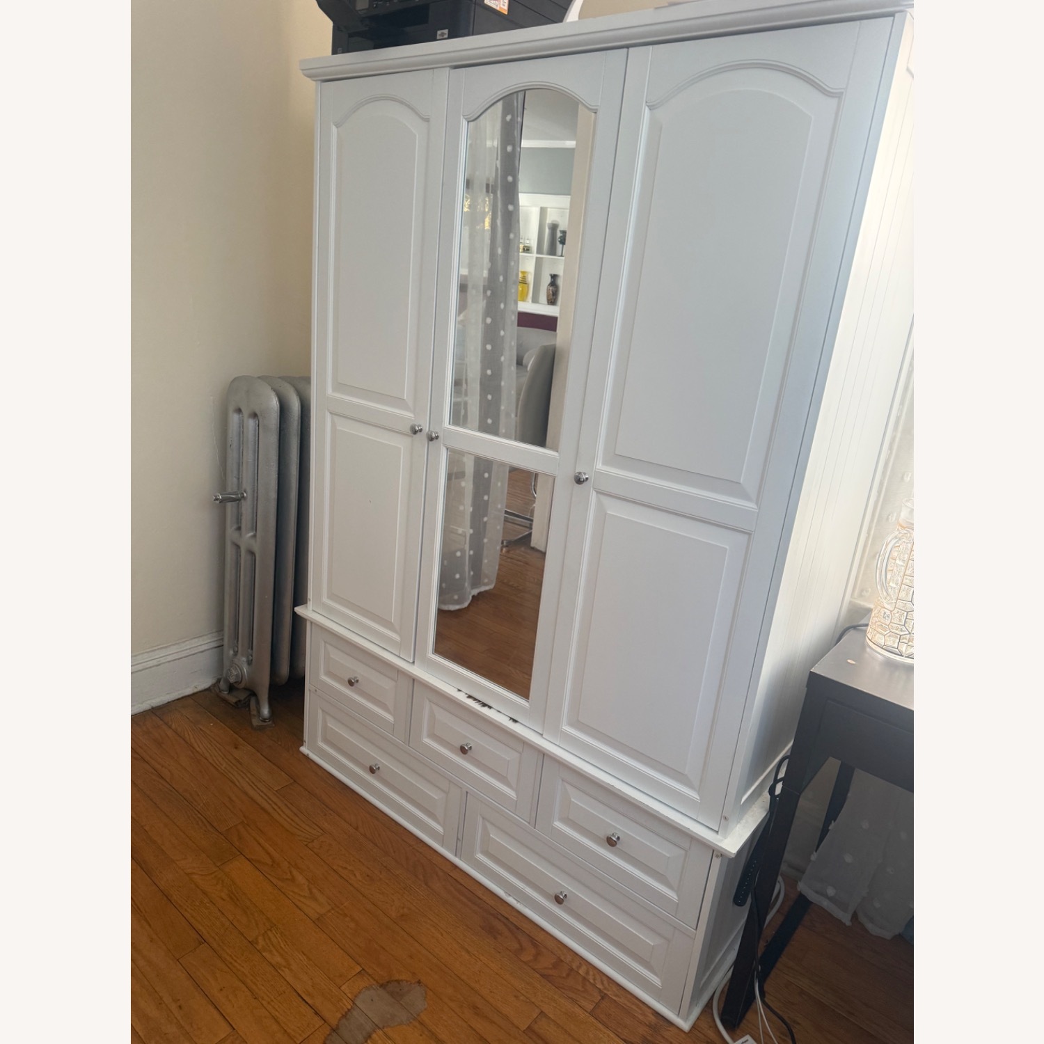 Aijahlon 3-Door 5-Drawer Wardrobe With Mirror - image-1