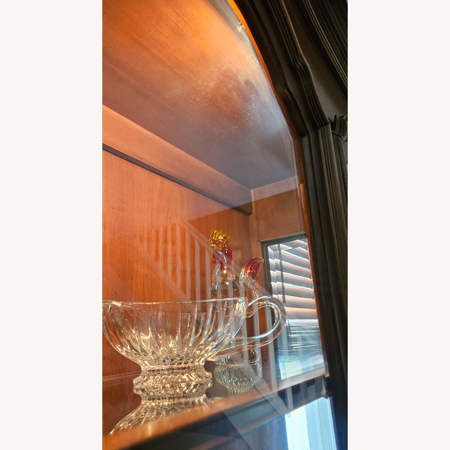 Walnut Lighted Breakfront China Cabinet - image-5