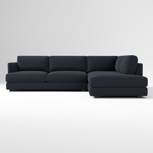 Used West Elm Haven Left Arm Bumper Sectional Navy for sale on AptDeco