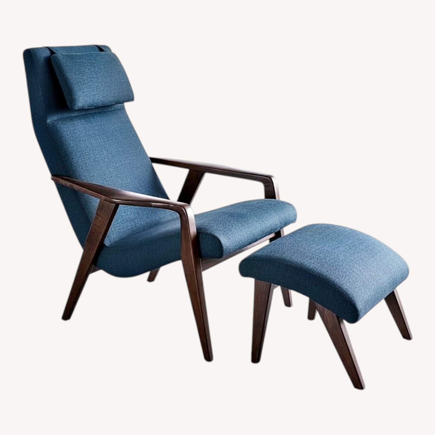 West Elm Contour Chair and Ottoman - image-0