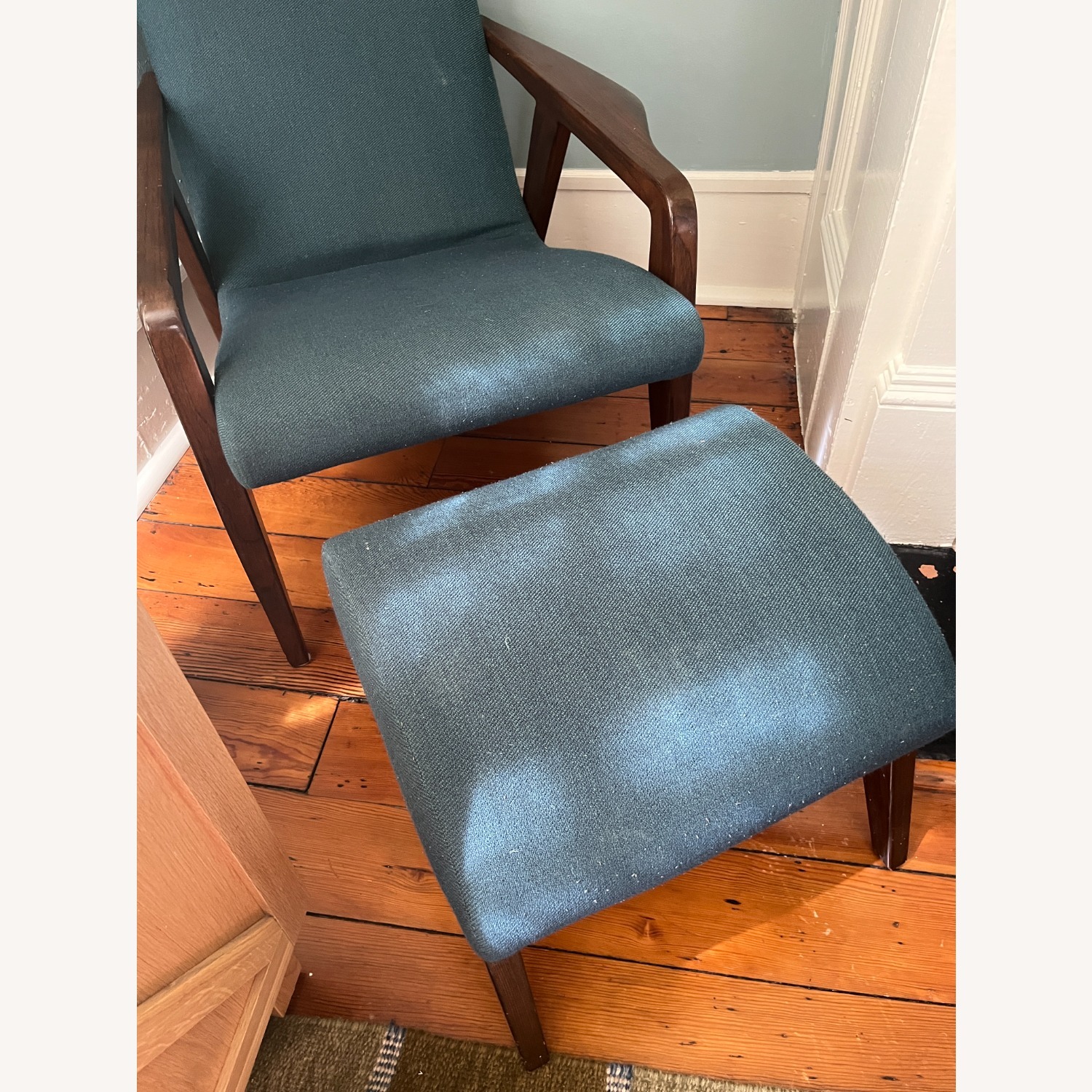 West Elm Contour Chair and Ottoman - image-5