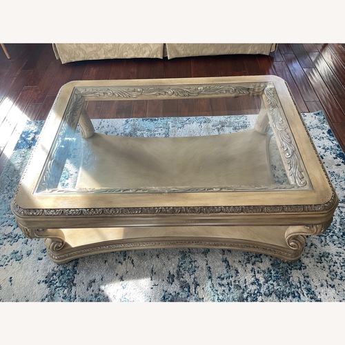 Used Schnadig Light Gray Wood Coffee Table for sale on AptDeco
