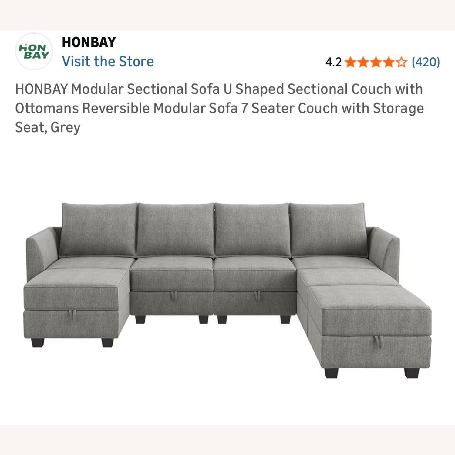 Wayfair Gray Sectional Sofa with Storage - image-12