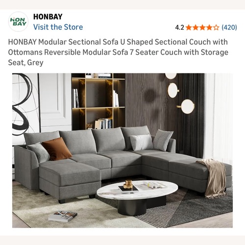 Used Wayfair Gray Sectional Sofa with Storage for sale on AptDeco