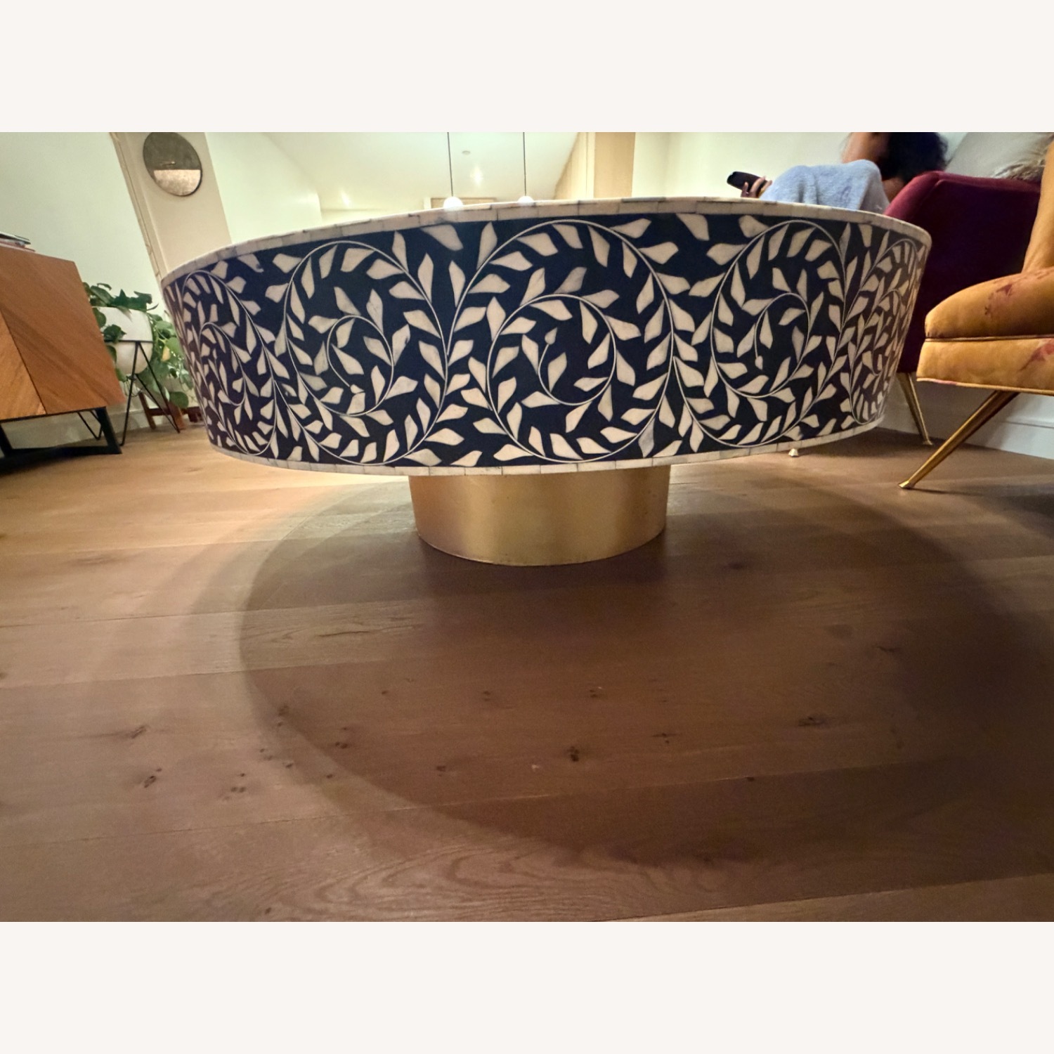 Anthropologie Scroll Vine Inlay Coffee Table - image-3