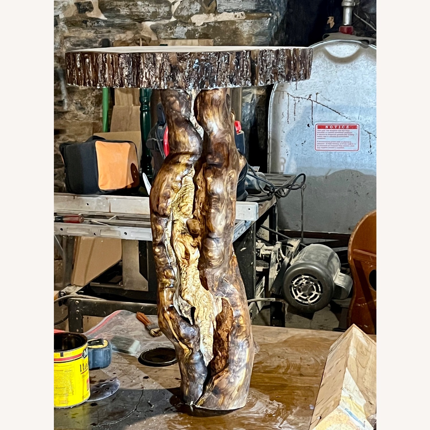 Natural Wood Side Table - image-2