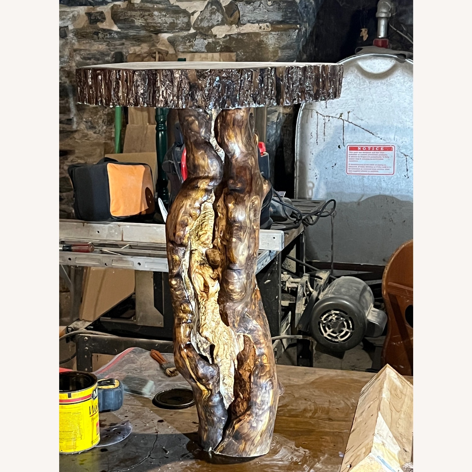 Natural Wood Side Table - image-5