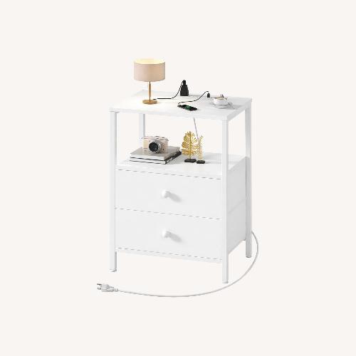 Used Wayfair White Fabric Nightstand for sale on AptDeco
