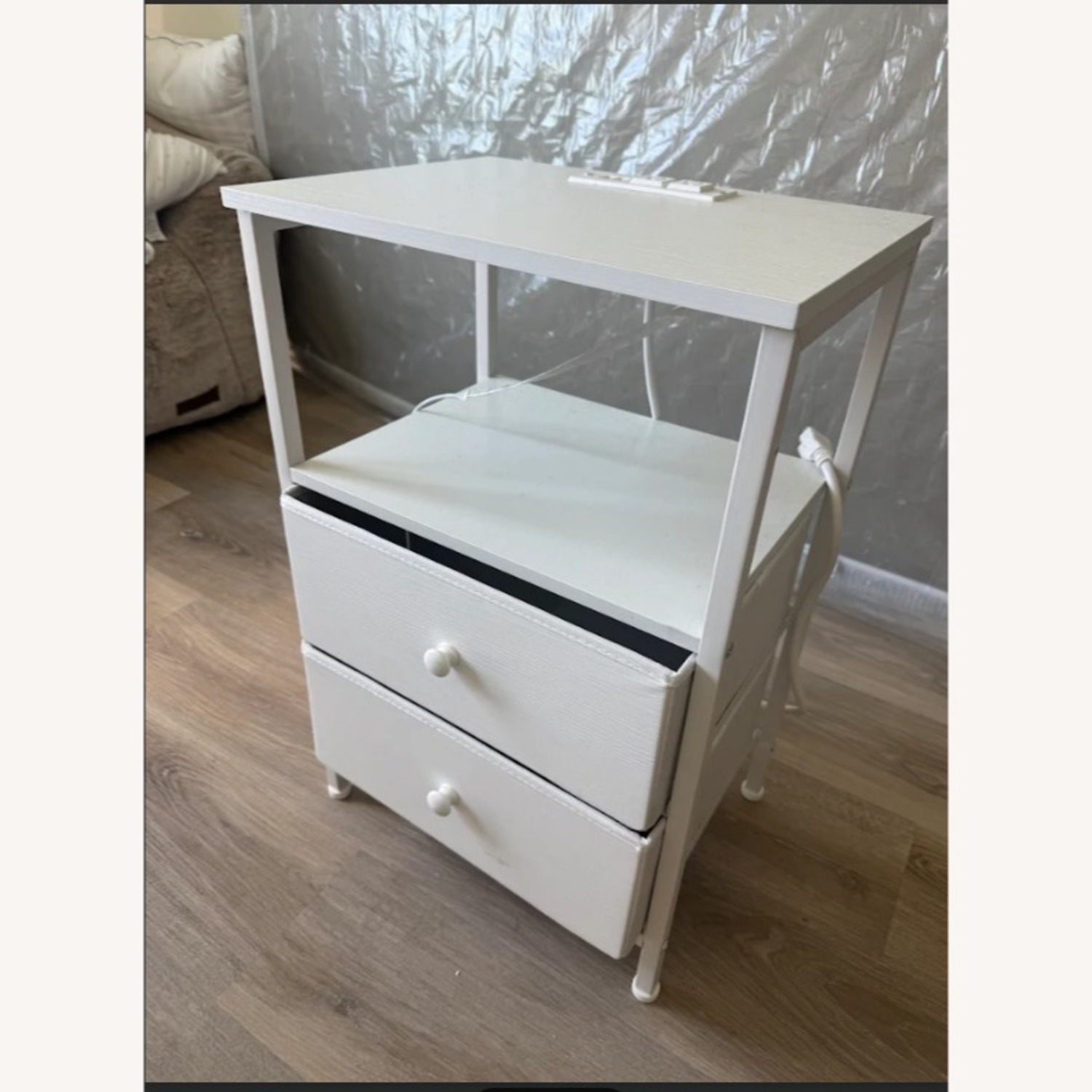 Wayfair White Fabric Nightstand - image-1