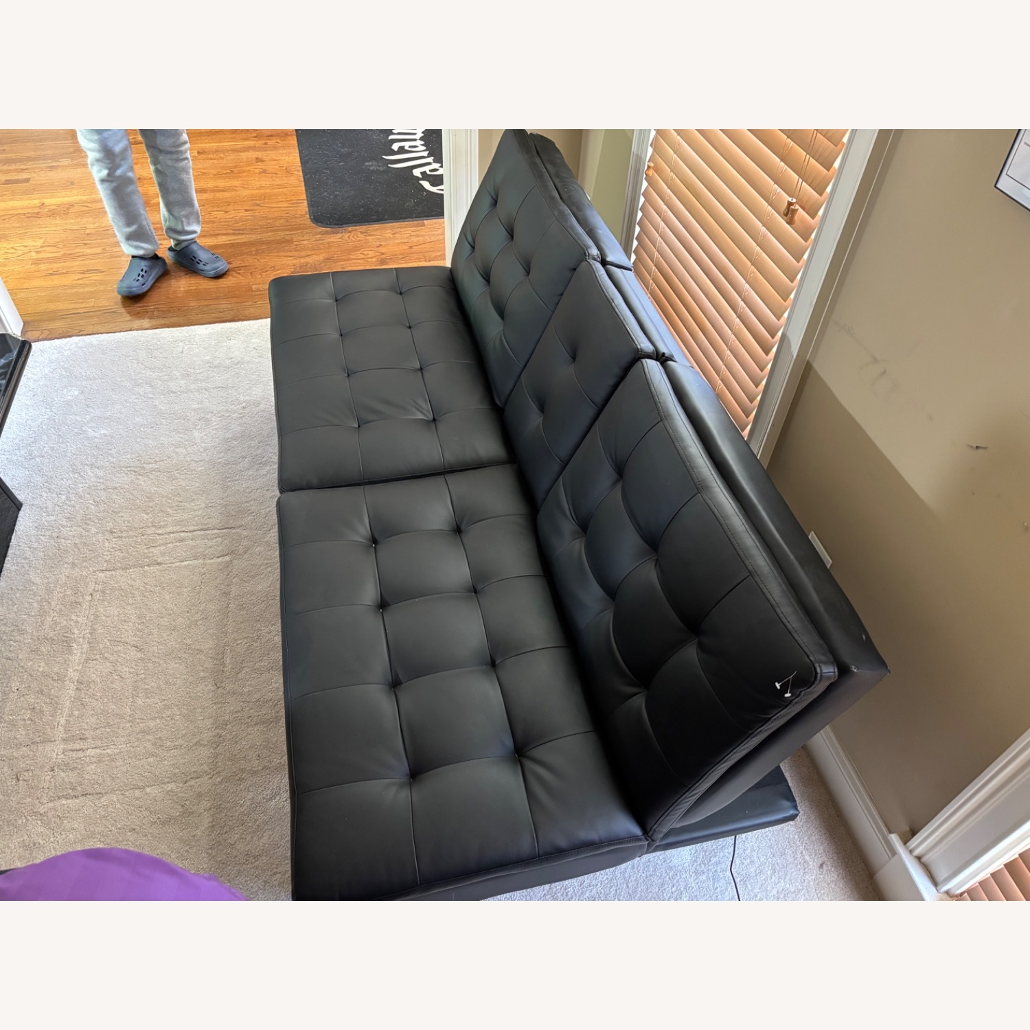 Dorel Home Products Black Faux Leather Futon - image-2
