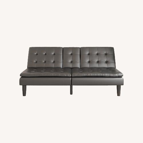 Used Dorel Home Products Black Faux Leather Futon for sale on AptDeco
