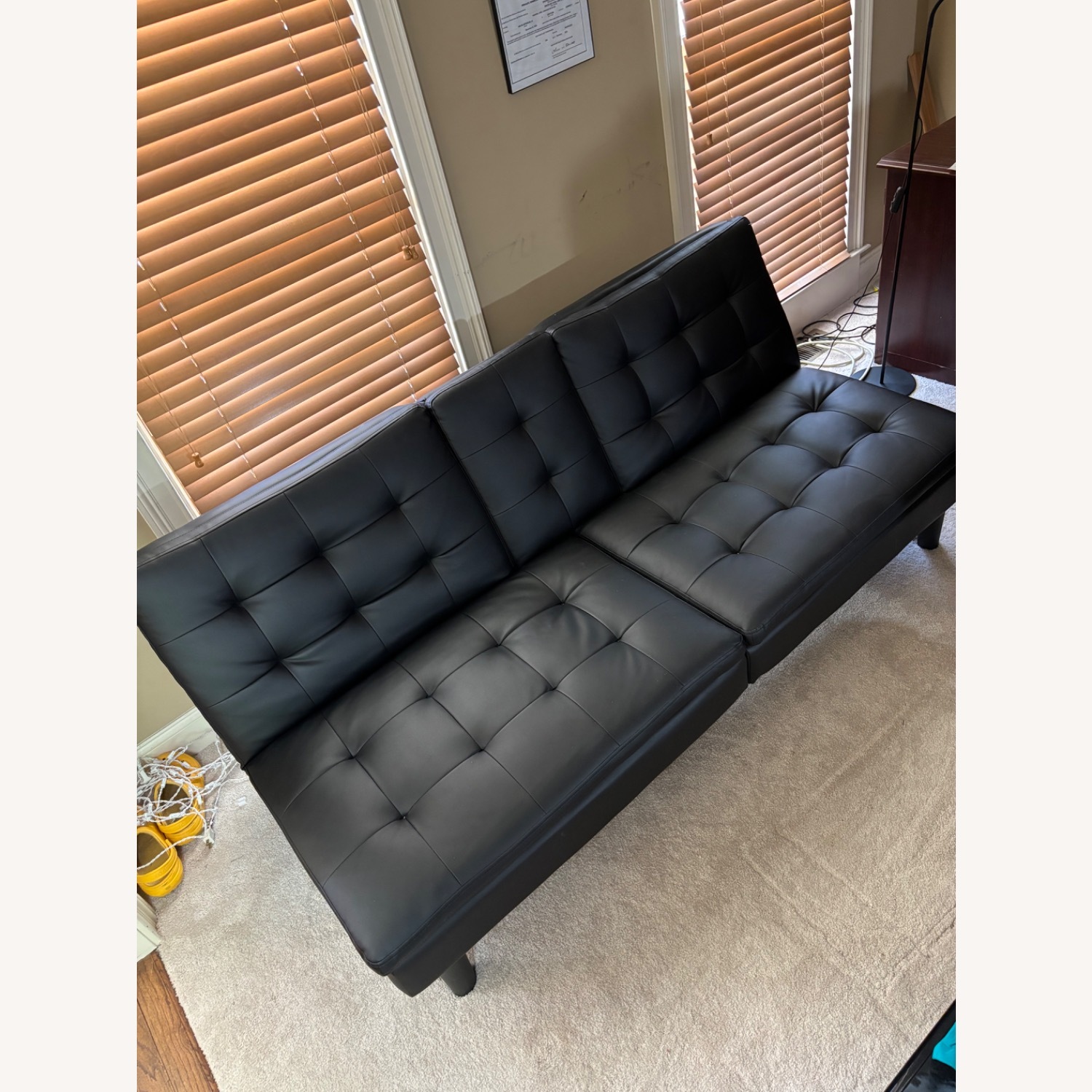 Dorel Home Products Black Faux Leather Futon - image-1