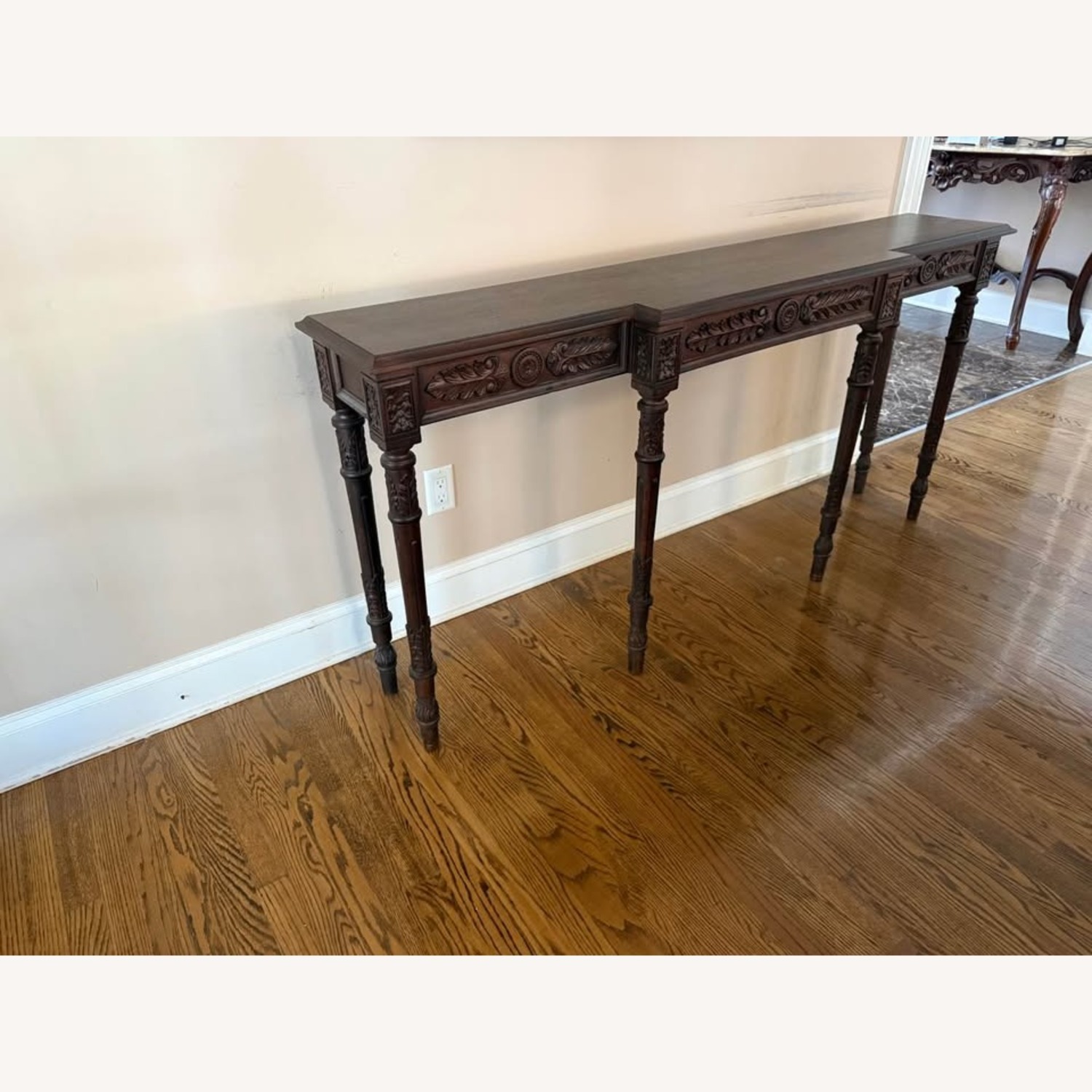 Solid Wood Carved Console Table - image-1