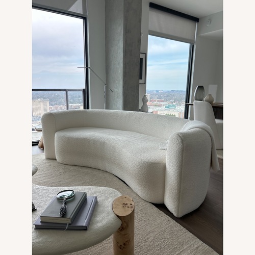 Used Crate & Barrel Hugger Curved Boucle Sofa By Leanne Ford for sale on AptDeco