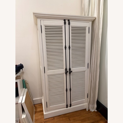 Used Restoration Hardware White Wood Armoire for sale on AptDeco