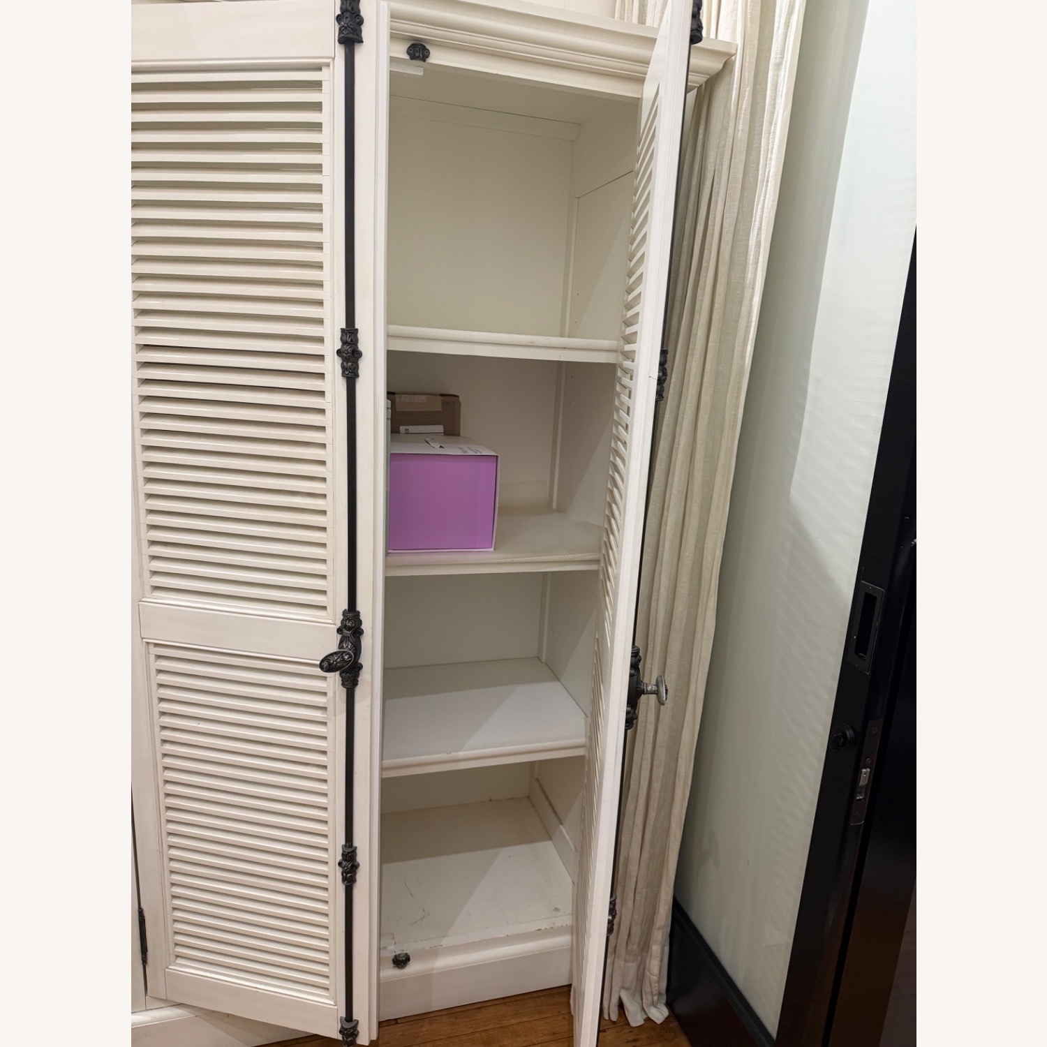 Restoration Hardware White Wood Armoire - image-4