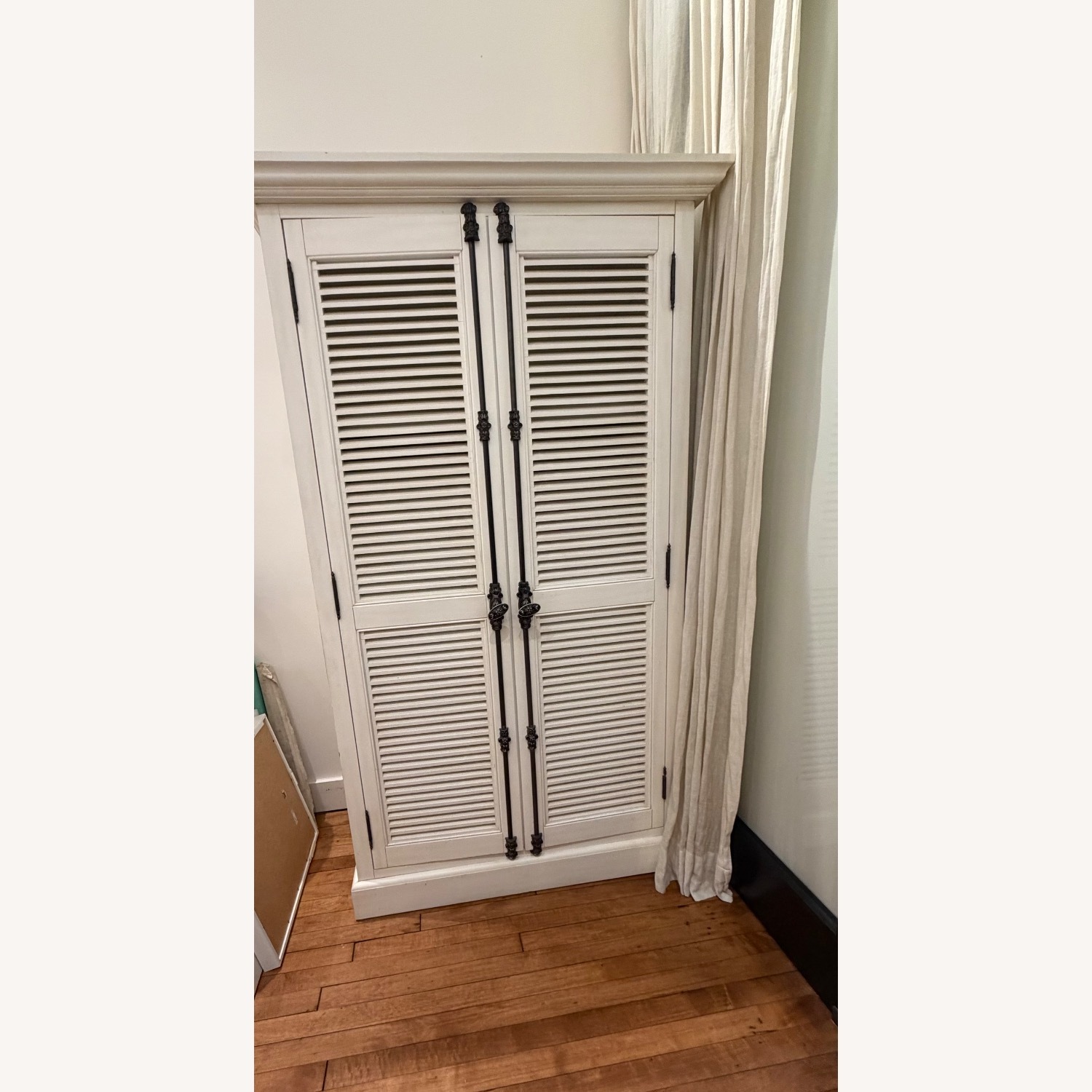 Restoration Hardware White Wood Armoire - image-2