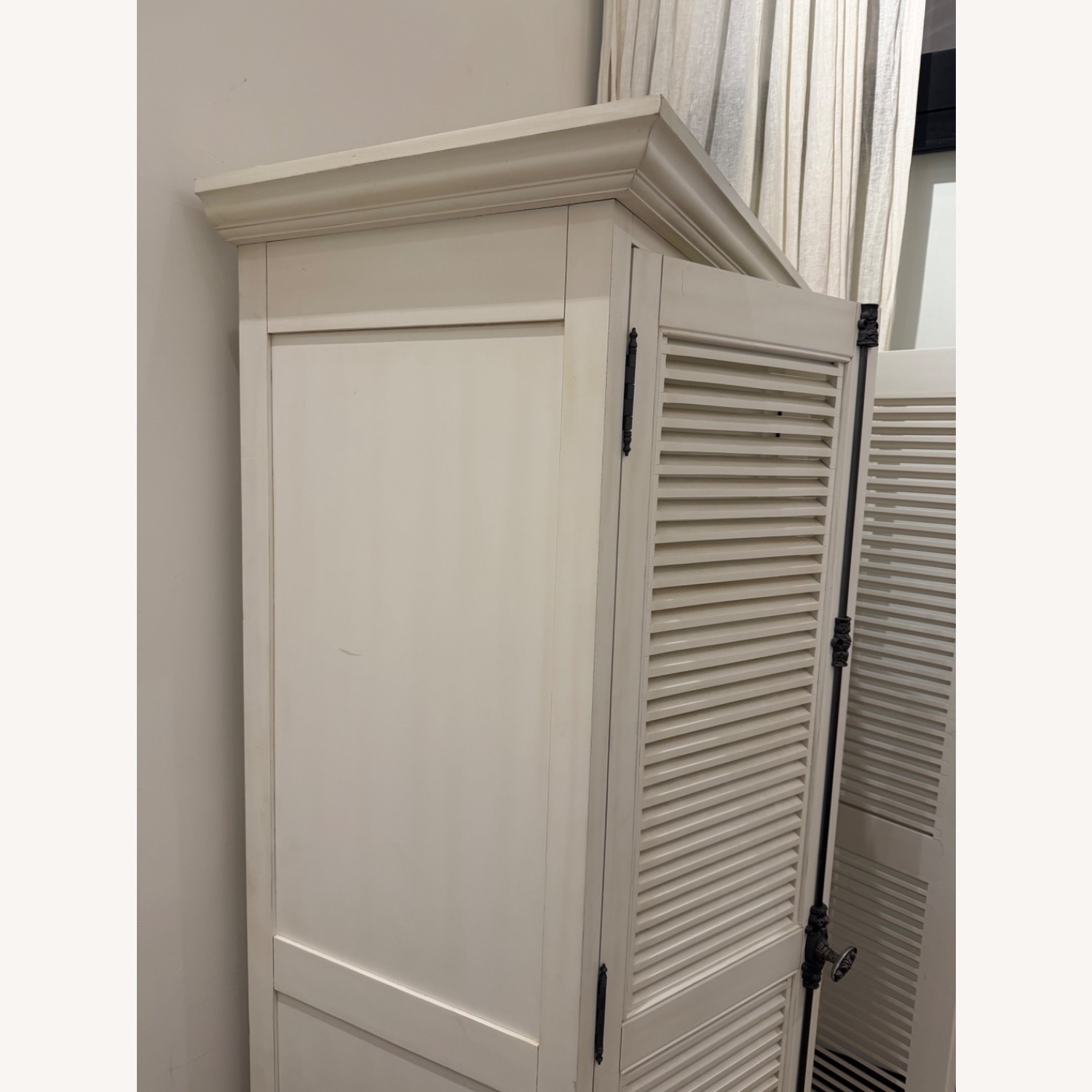 Restoration Hardware White Wood Armoire - image-3