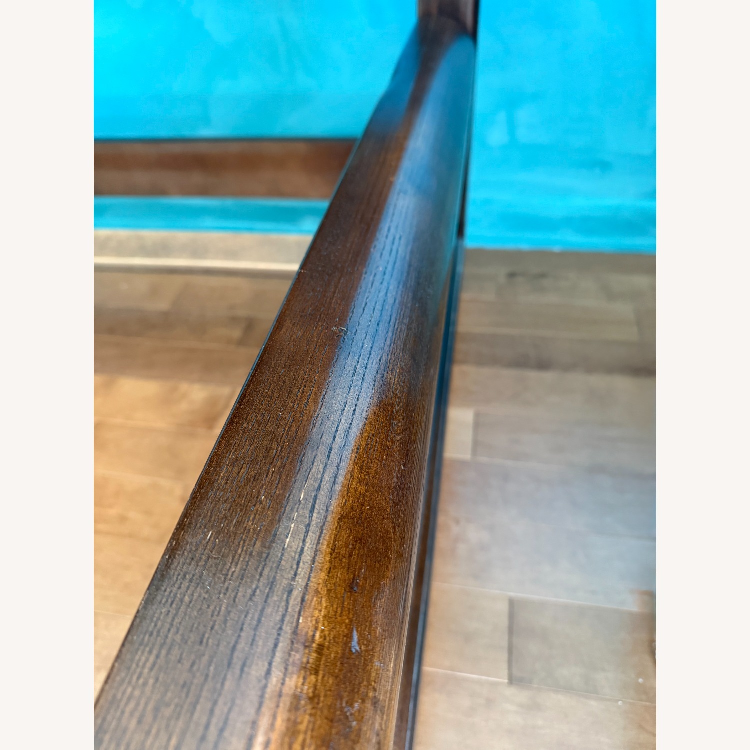 Horchow Dark Brown Wood Queen Bed - image-4