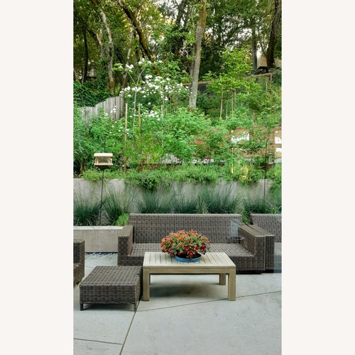 Used Pottery Barn Dark Brown Wicker 3+ Seater Sofa for sale on AptDeco