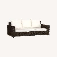 Pottery Barn Dark Brown Wicker 3+ Seater Sofa