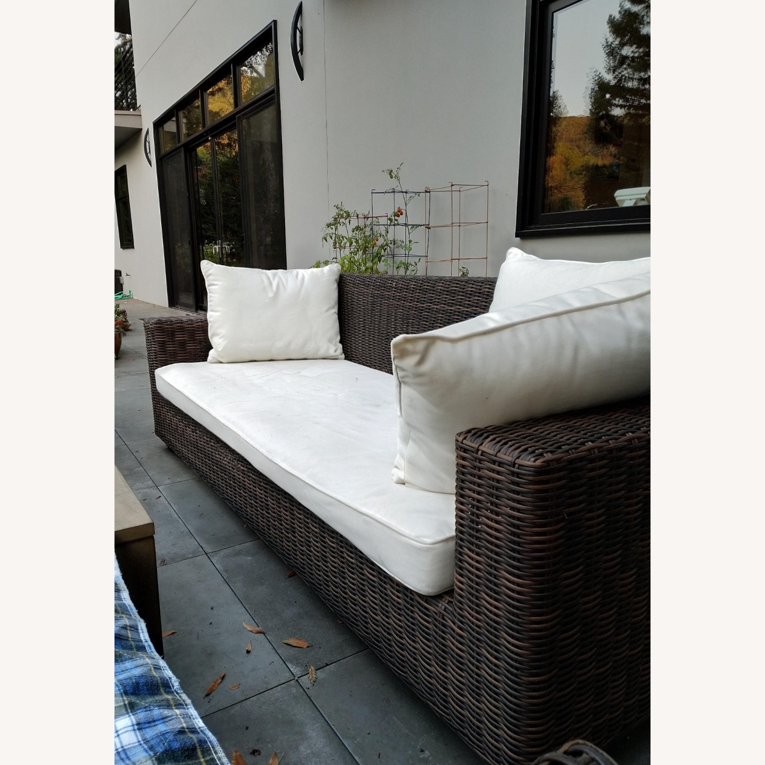 Pottery Barn Dark Brown Wicker 3+ Seater Sofa - image-2