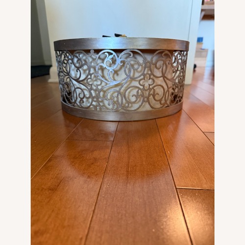 Used Feiss Silver Metal Ceiling Lamp for sale on AptDeco