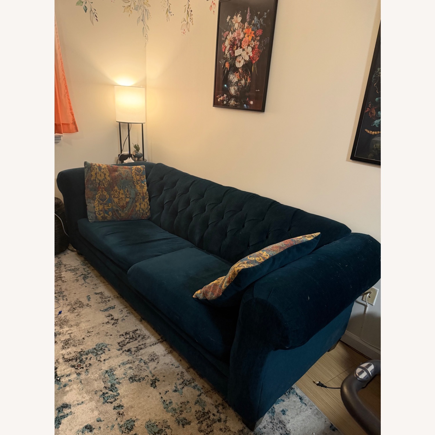 Bob's Discount Furniture Teal Sleeper Sofa - image-1