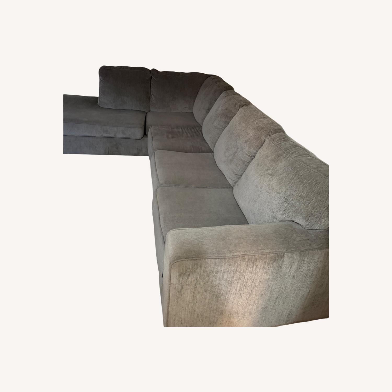 Light Gray Suede Chaise Lounge - image-0